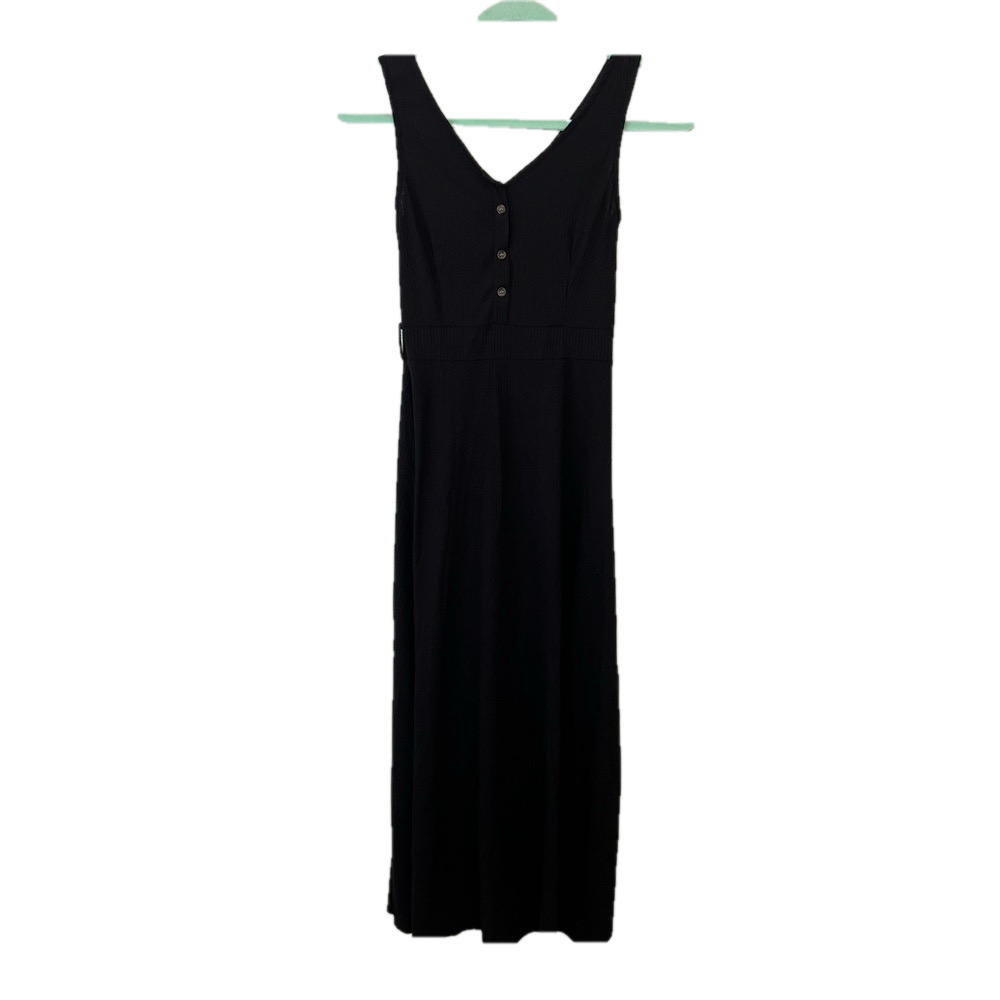 Mirrou Women’s Black Long Button Front Dress